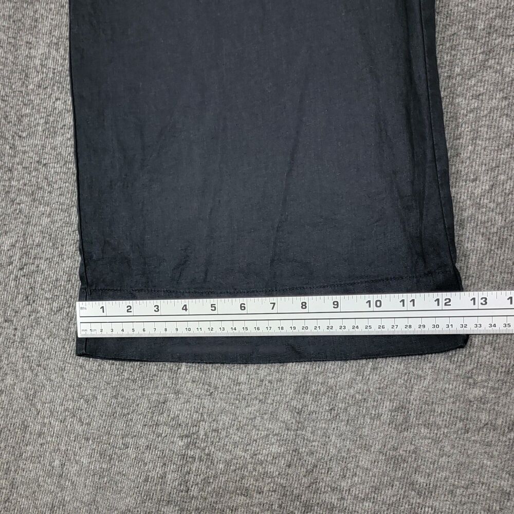 Magaschoni Black Wide Leg Linen Pants - Picture 7 of 11